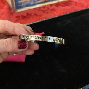 Teach, love, inspire cuff bracelet